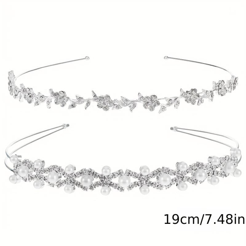 Crystal Flower Leaves Headband Tiara for Wedding