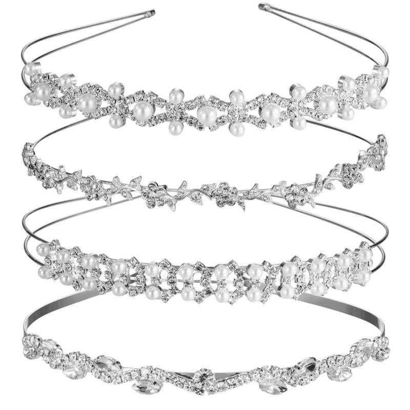 Crystal Flower Leaves Headband Tiara for Wedding