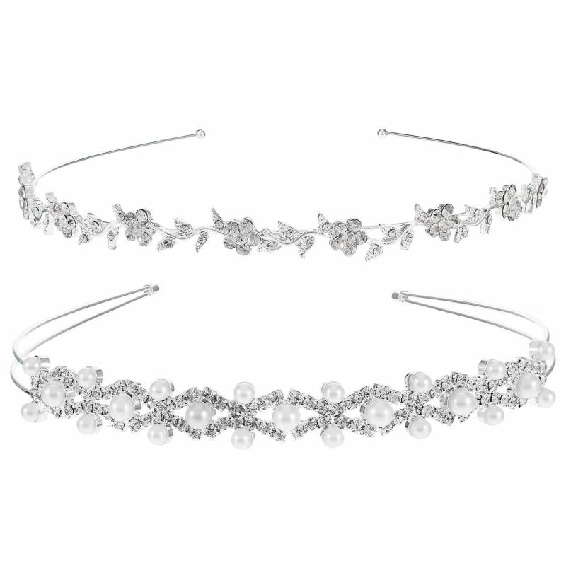 Crystal Flower Leaves Headband Tiara for Wedding
