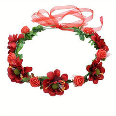 Floral Wreath Headband Boho Bride Headwear