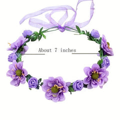 Floral Wreath Headband Boho Bride Headwear