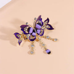 Vintage Rhinestone Tassel Claw Hair Clip