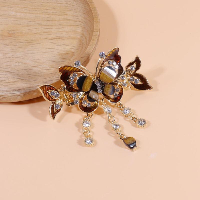 Vintage Rhinestone Tassel Claw Hair Clip