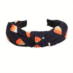 Halloween Ghost Print Headband Pumpkin Spider Web Pattern Headdress