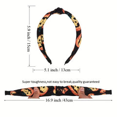 Halloween Ghost Print Headband Pumpkin Spider Web Pattern Headdress