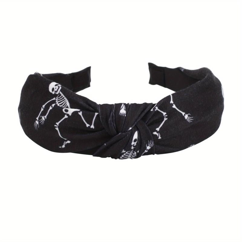 Halloween Ghost Print Headband Pumpkin Spider Web Pattern Headdress
