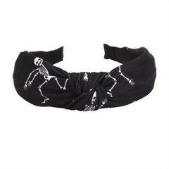 Halloween Ghost Print Headband Pumpkin Spider Web Pattern Headdress