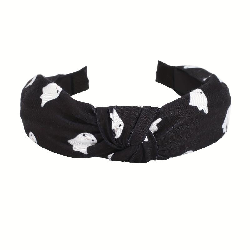 Halloween Ghost Print Headband Pumpkin Spider Web Pattern Headdress