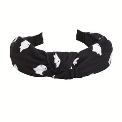 Halloween Ghost Print Headband Pumpkin Spider Web Pattern Headdress