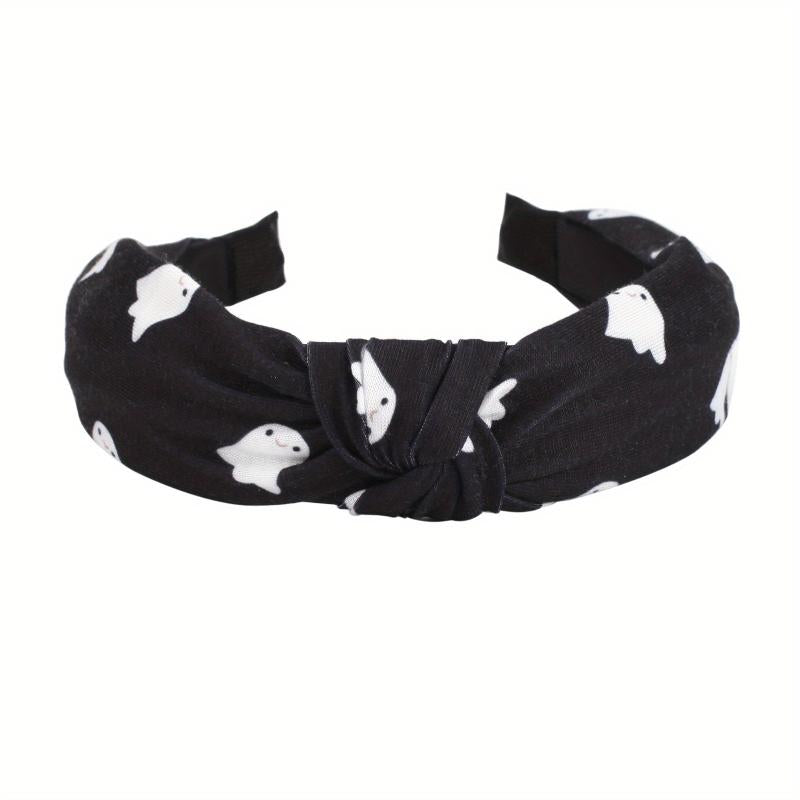 Halloween Ghost Print Headband Pumpkin Spider Web Pattern Headdress