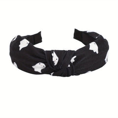 Halloween Ghost Print Headband Pumpkin Spider Web Pattern Headdress