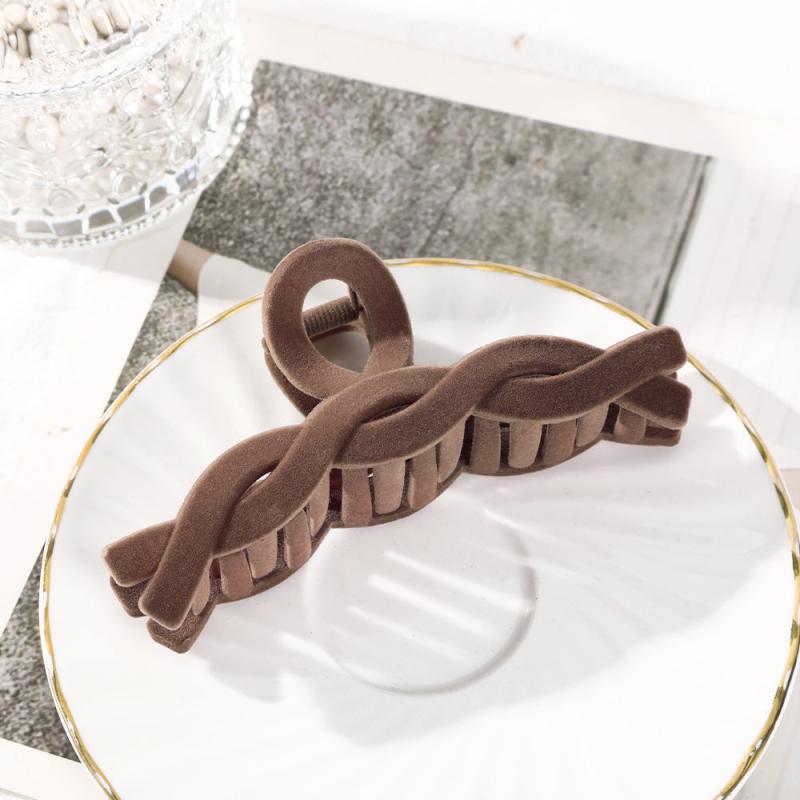 Large Cross Hair Claw Winter Flocking Hairpin Women Clamp Clip