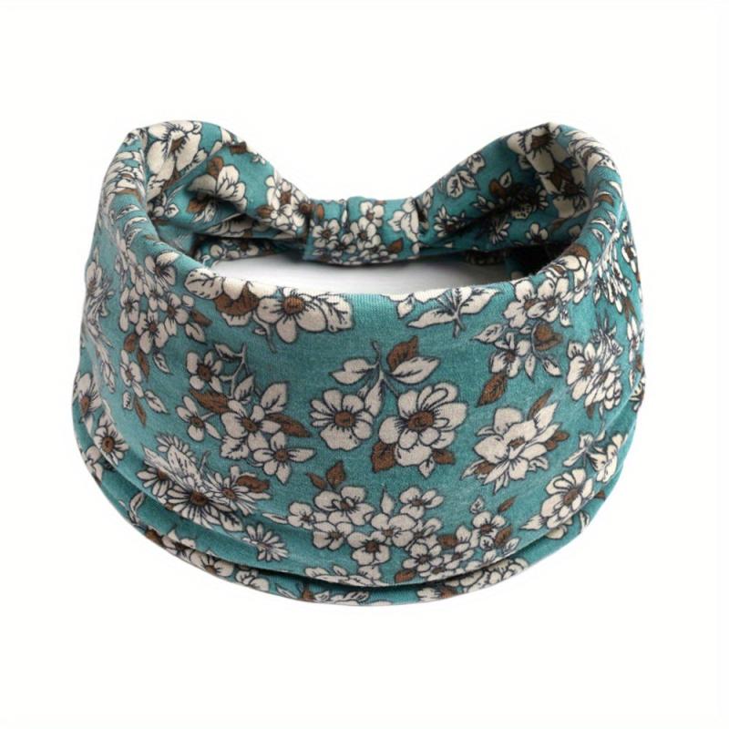 Boho Floral Hair Band Wide Headband For Women With Curly Hair