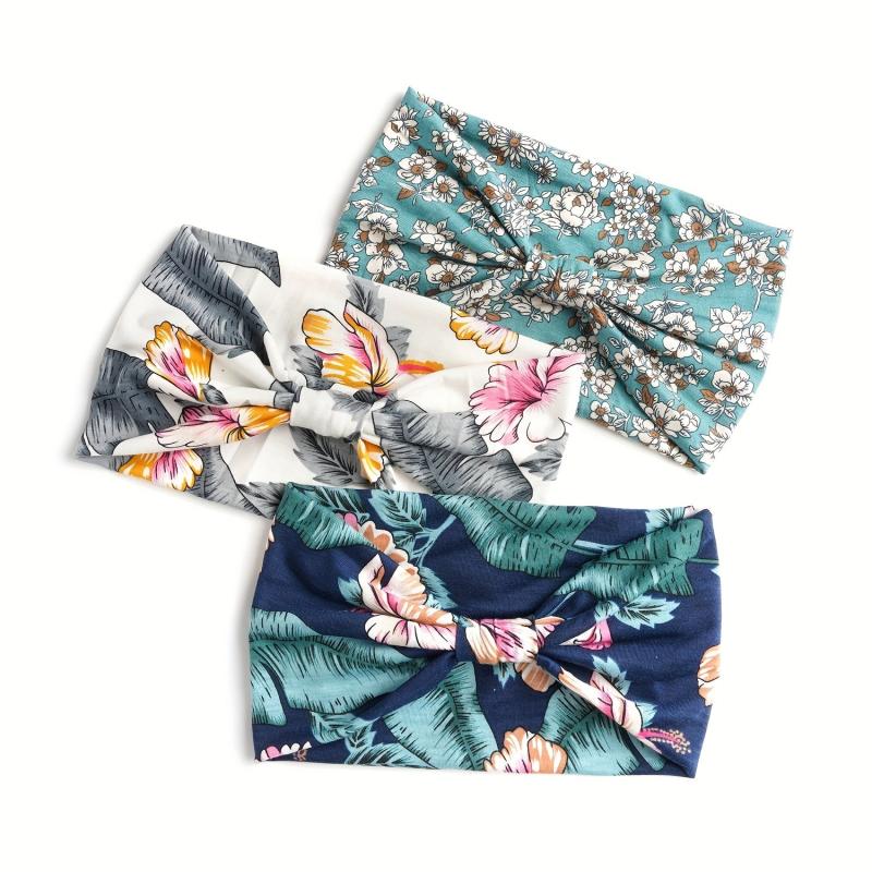 Boho Floral Hair Band Wide Headband For Women With Curly Hair