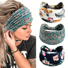 Boho Floral Hair Band Wide Headband For Women With Curly Hair