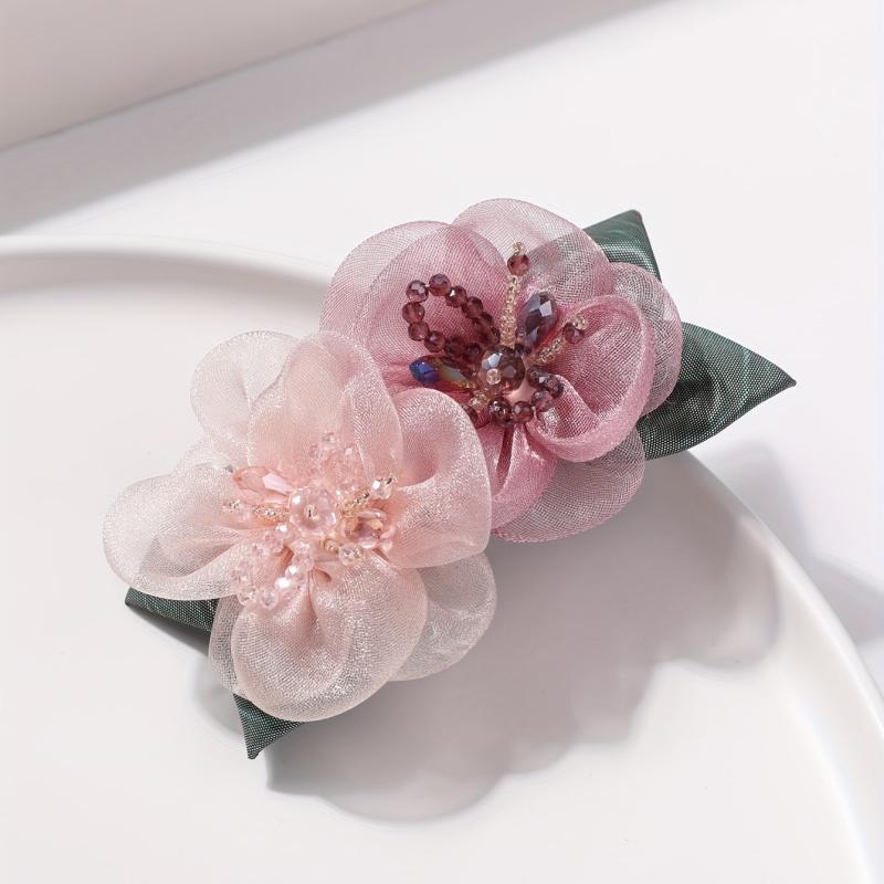 Fabric Flower Hair Clip for Party, Birthday