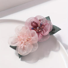 Fabric Flower Hair Clip for Party, Birthday
