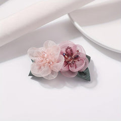 Fabric Flower Hair Clip for Party, Birthday