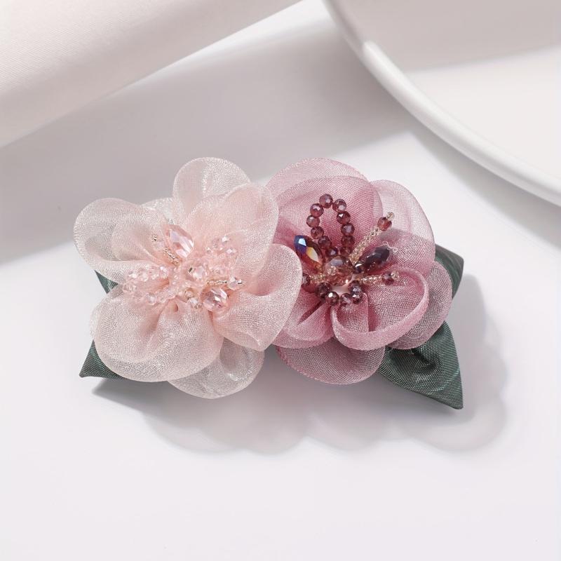 Fabric Flower Hair Clip for Party, Birthday