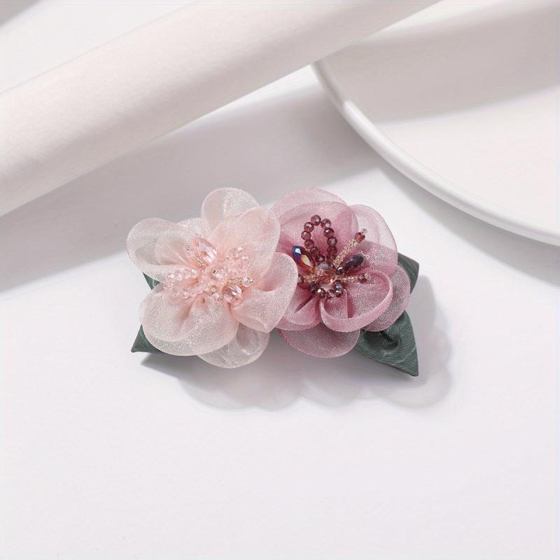 Fabric Flower Hair Clip for Party, Birthday