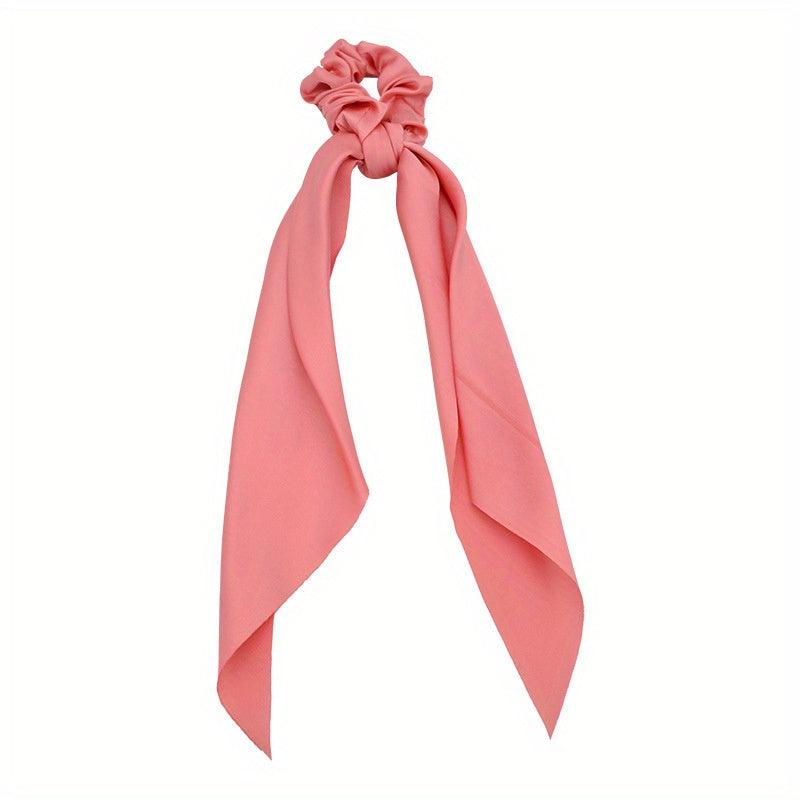 Solid Hair Tie Knotted Ribbon Satin Scrunchie Hair Accessories
