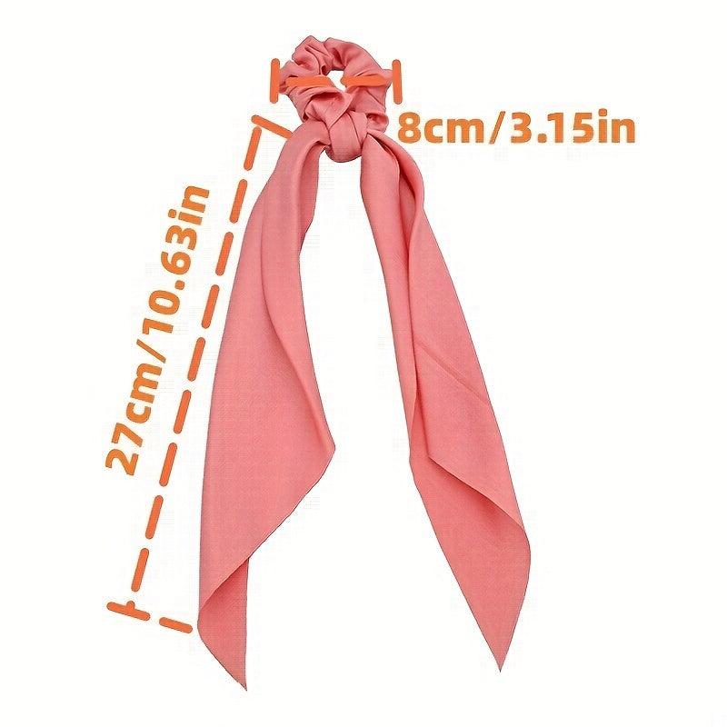Solid Hair Tie Knotted Ribbon Satin Scrunchie Hair Accessories