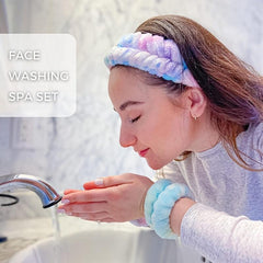 3pcs Flannel Headband Hair Scrunchies Set for Women, Girls