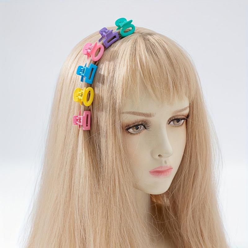 12pcs Small Square Hair Claw Ponytail Holder Hair Accessories