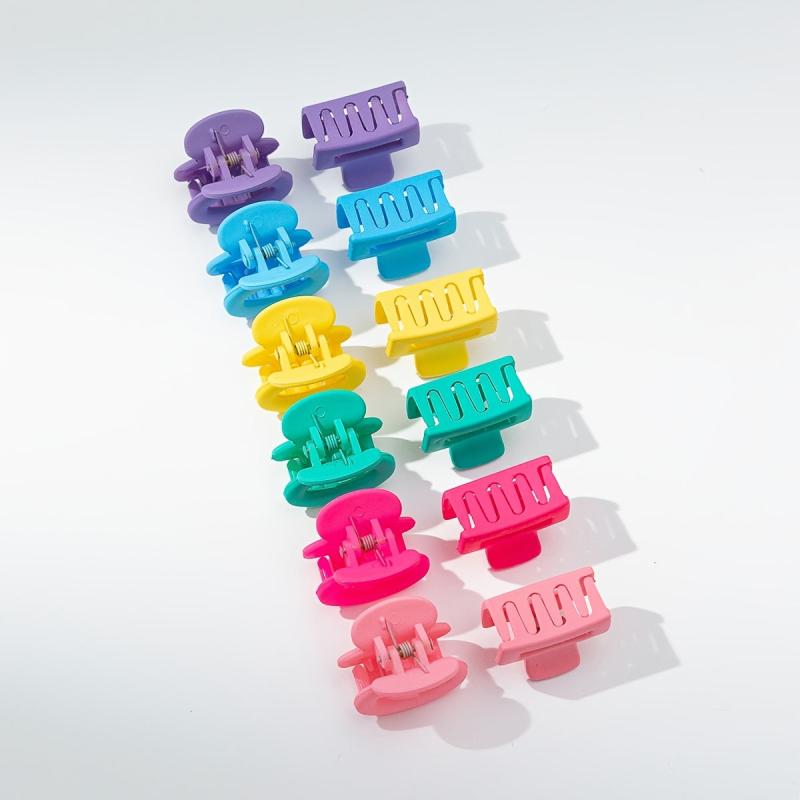 12pcs Small Square Hair Claw Ponytail Holder Hair Accessories