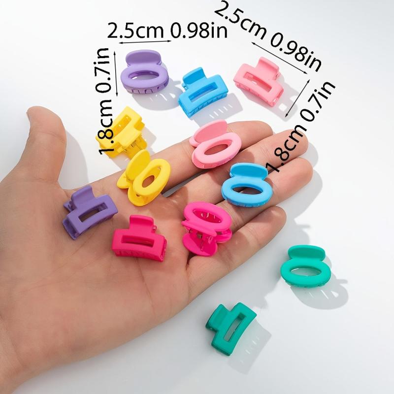 12pcs Small Square Hair Claw Ponytail Holder Hair Accessories