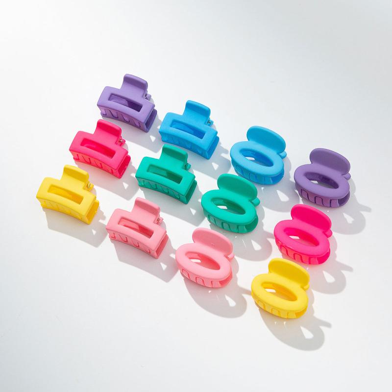12pcs Small Square Hair Claw Ponytail Holder Hair Accessories