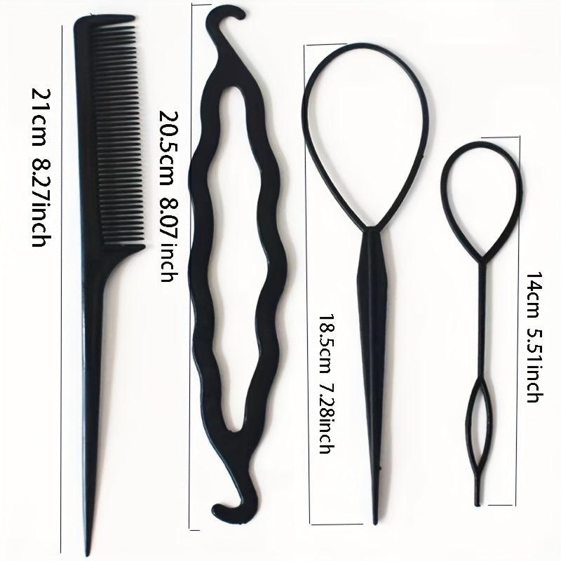 4pcs Hair Accessories Braiding Tools Bun Maker Twist Hair Clips