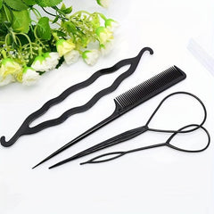 4pcs Hair Accessories Braiding Tools Bun Maker Twist Hair Clips