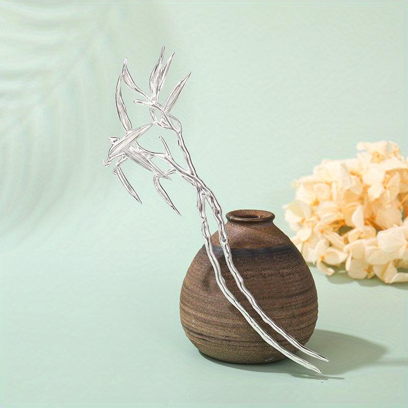 Alloy Bamboo Hairpin Hair Stick Ponytail Holder