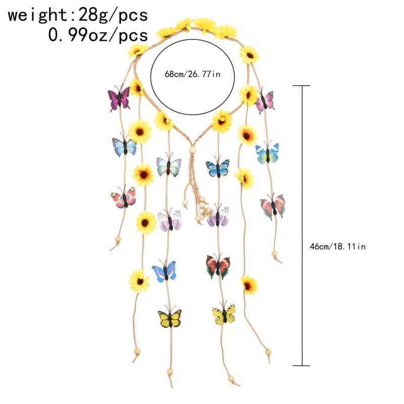 Daisy Flower Butterfly Headband Tassel Hair Bands Hair Accessories