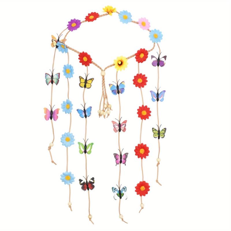 Daisy Flower Butterfly Headband Tassel Hair Bands Hair Accessories
