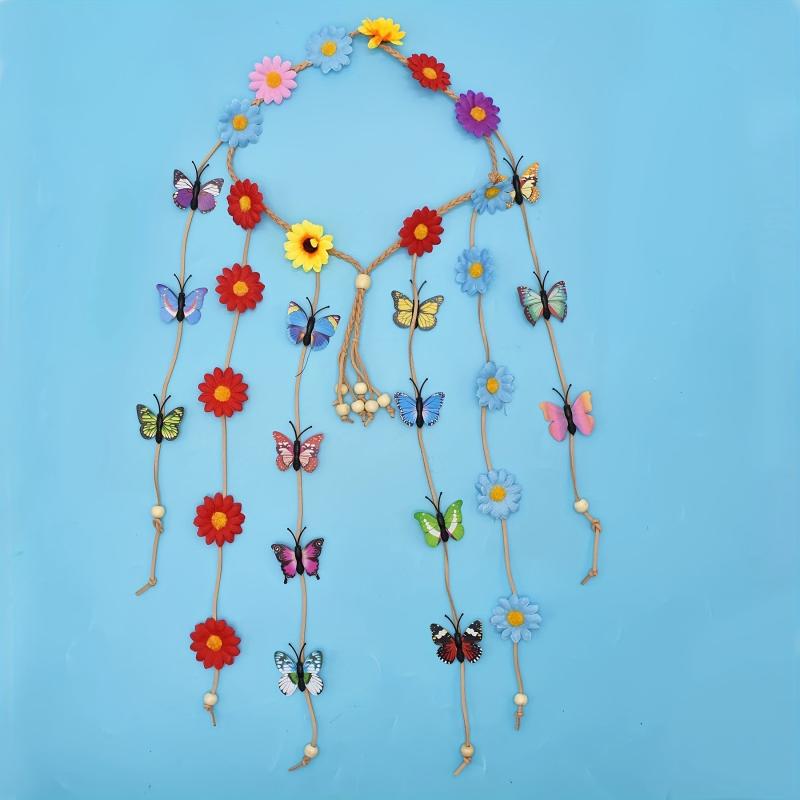Daisy Flower Butterfly Headband Tassel Hair Bands Hair Accessories