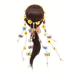 Daisy Flower Butterfly Headband Tassel Hair Bands Hair Accessories