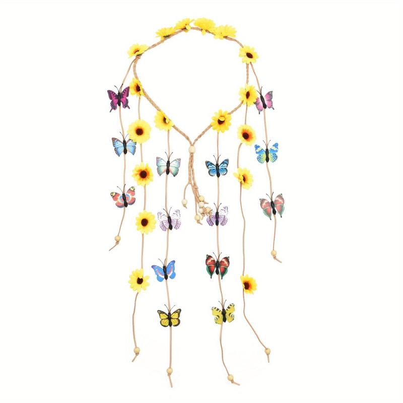 Daisy Flower Butterfly Headband Tassel Hair Bands Hair Accessories