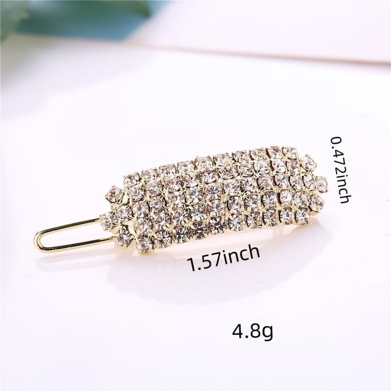 Rhinestone Decor Hair Clip U Shaped Barrette Wedding Accessory