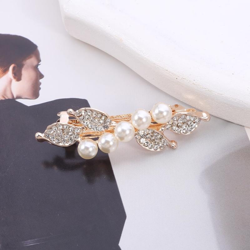 Rhinestone Hair Barrettes Pearl Hair Clips Styling Accessories for Women