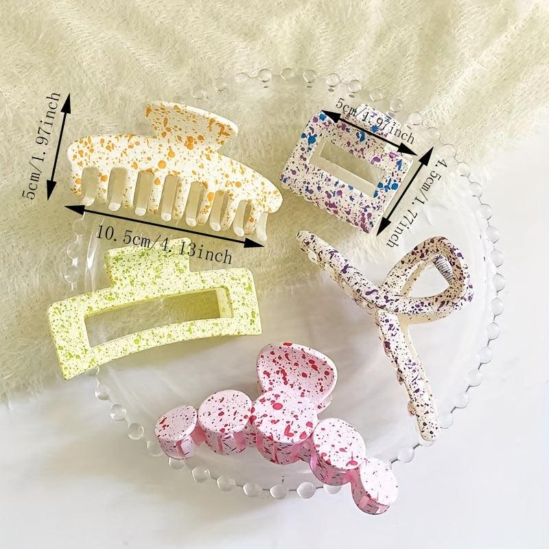 5pcs Rectangle Claw Clip Colorful Ponytail Holder Hair Accessories