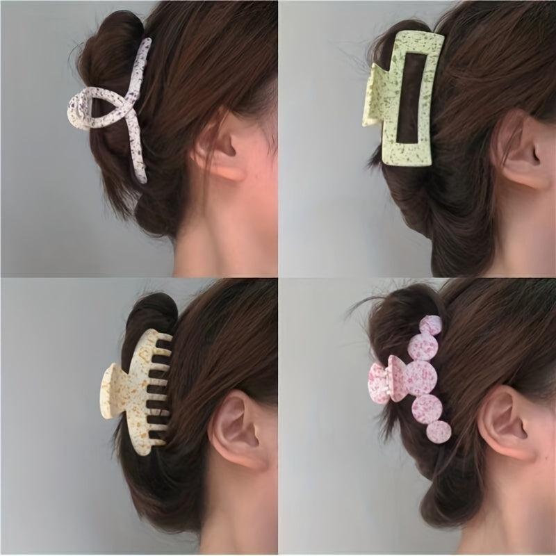 5pcs Rectangle Claw Clip Colorful Ponytail Holder Hair Accessories