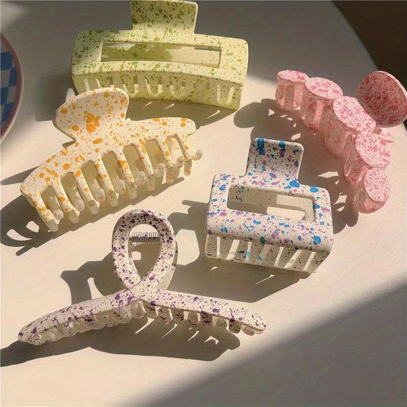 5pcs Rectangle Claw Clip Colorful Ponytail Holder Hair Accessories
