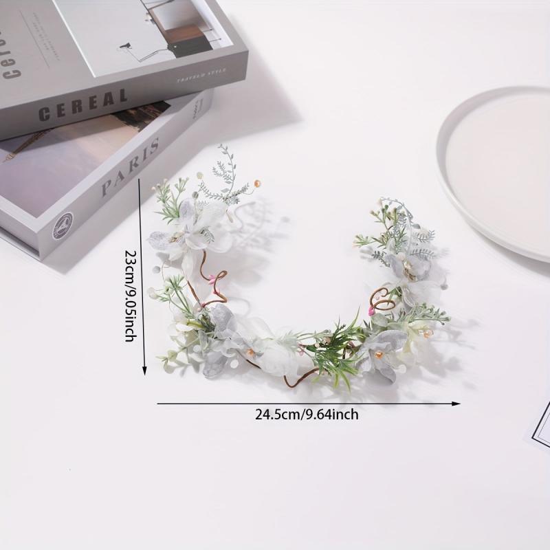 Flower Leaf Head Hoop Garland Headdress for Women Girls Wedding