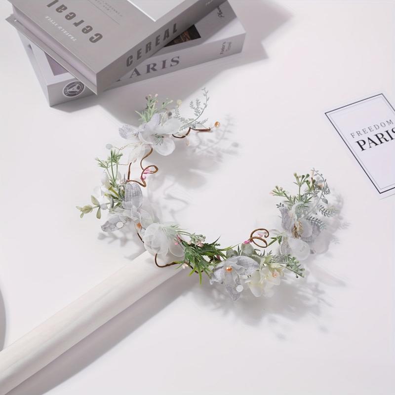 Flower Leaf Head Hoop Garland Headdress for Women Girls Wedding