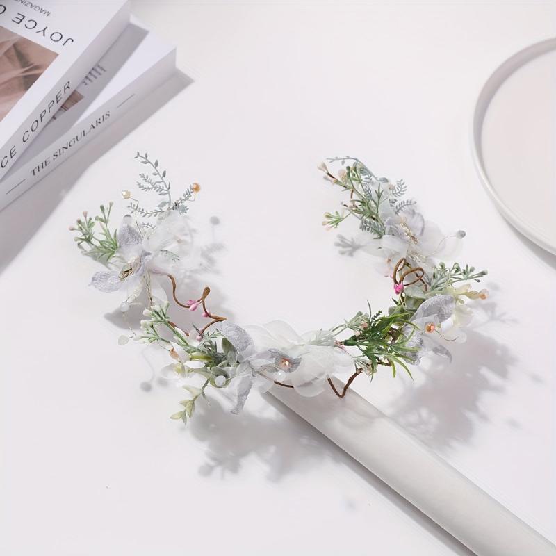 Flower Leaf Head Hoop Garland Headdress for Women Girls Wedding