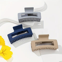 3pcs Large Hollow Hair Claw Nonslip Ponytail Holder Women Girls Shark Claw
