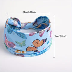Boho Butterfly Headband Wide Knotted Hair Band Stretchy Sport Yoga Accessory