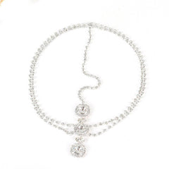 Boho Rhinestone Head Chain Jewelry Golden Bridal Headpiece